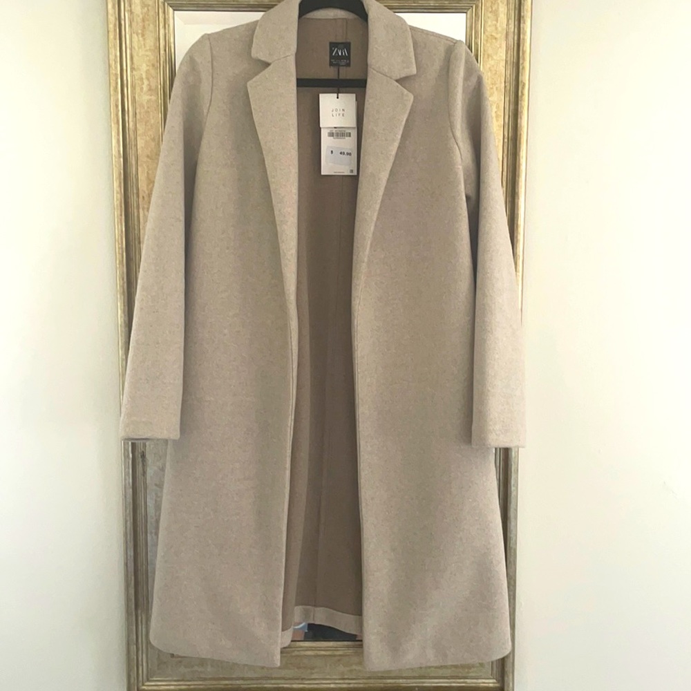 zara coat with lapel collar